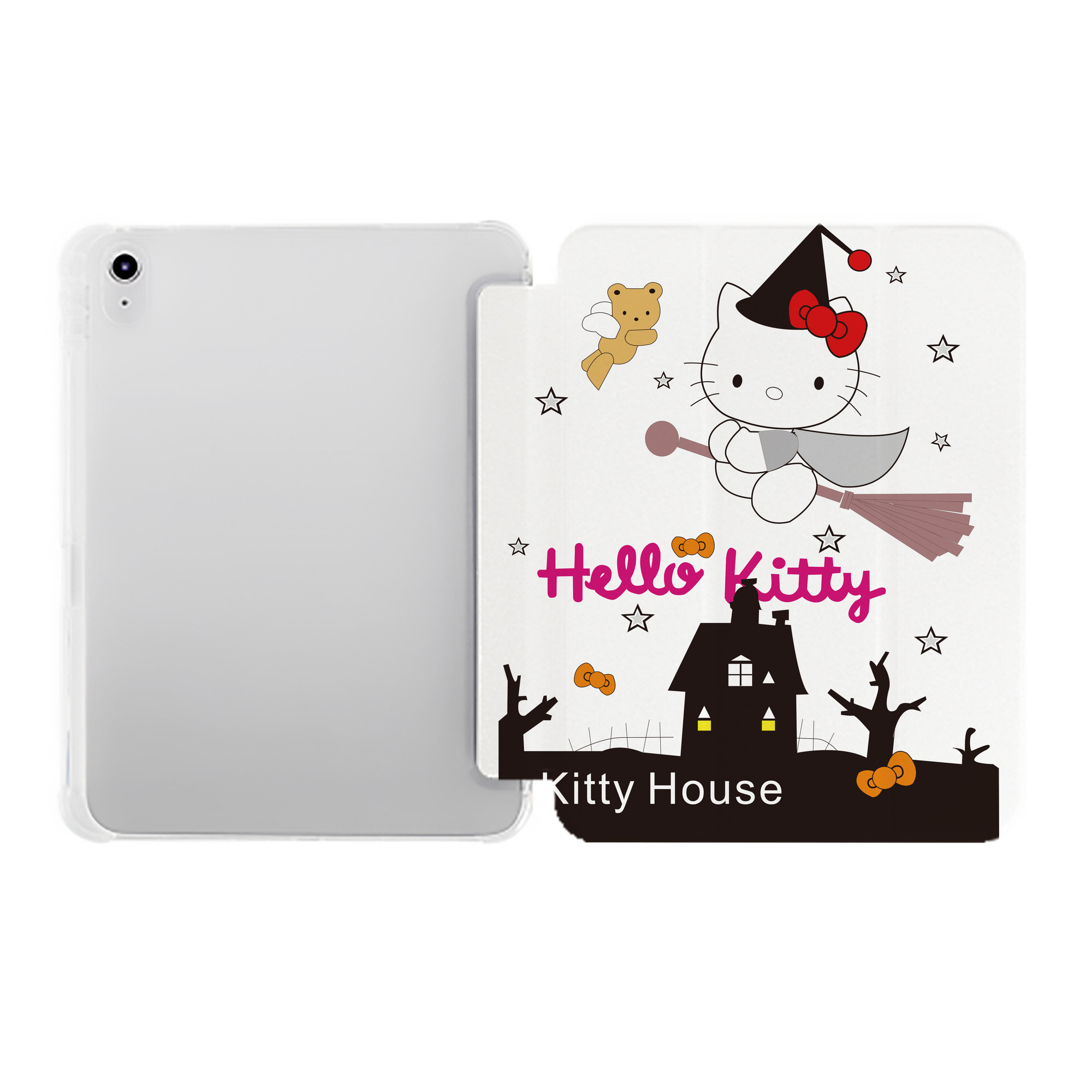 （画像用） Hello Kitty ハローキティ IPad ケース ペン収納付き 三つ折りスタンド PUレザー×シリコン 対応機種9.5/10.5/10.9インチ